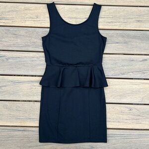 American Eagle Black Sleeveless Peplum Sheath Dress – Classic & Chic
